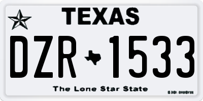 TX license plate DZR1533