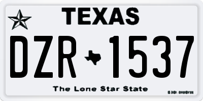 TX license plate DZR1537
