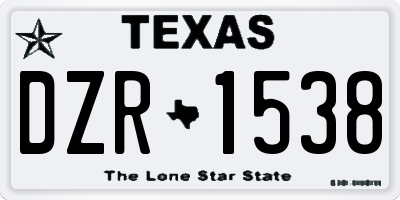 TX license plate DZR1538