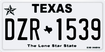 TX license plate DZR1539