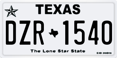 TX license plate DZR1540