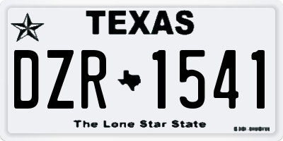 TX license plate DZR1541