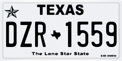 TX license plate DZR1559