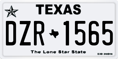 TX license plate DZR1565