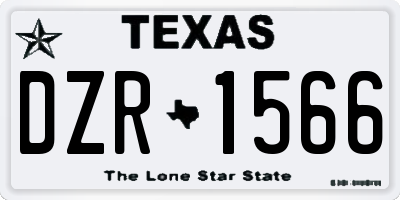 TX license plate DZR1566