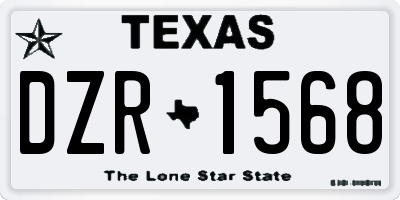 TX license plate DZR1568