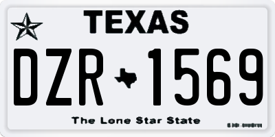TX license plate DZR1569