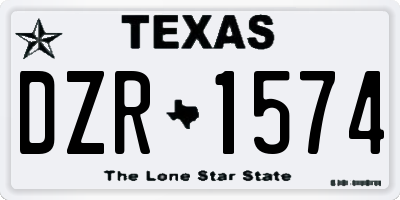 TX license plate DZR1574