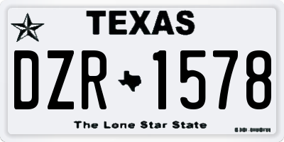 TX license plate DZR1578