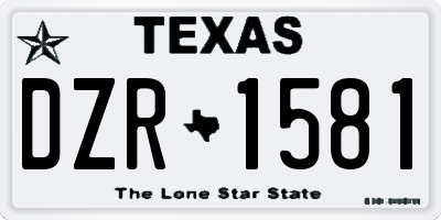 TX license plate DZR1581