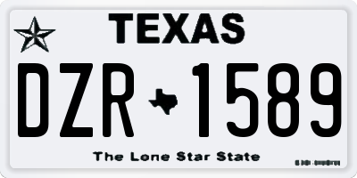 TX license plate DZR1589