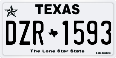 TX license plate DZR1593