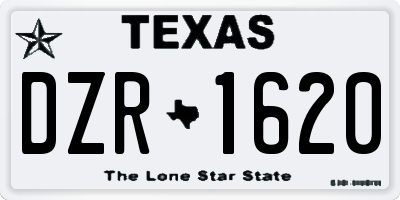 TX license plate DZR1620