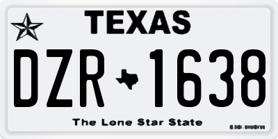 TX license plate DZR1638