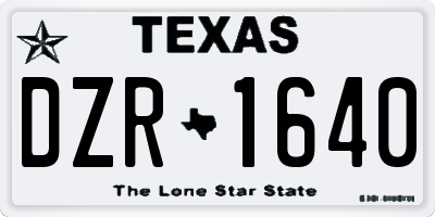 TX license plate DZR1640