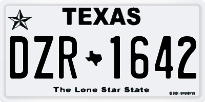 TX license plate DZR1642