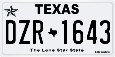 TX license plate DZR1643