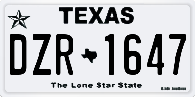 TX license plate DZR1647