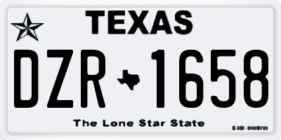 TX license plate DZR1658