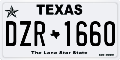 TX license plate DZR1660