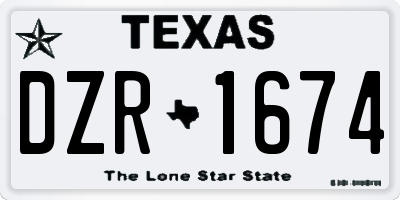 TX license plate DZR1674