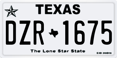 TX license plate DZR1675