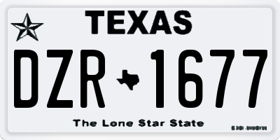 TX license plate DZR1677