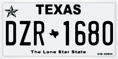 TX license plate DZR1680