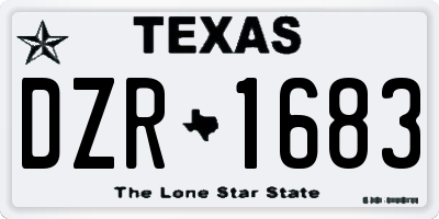TX license plate DZR1683