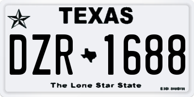 TX license plate DZR1688