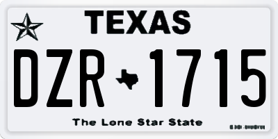 TX license plate DZR1715