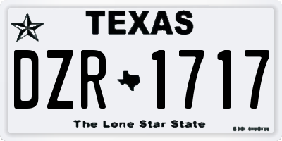 TX license plate DZR1717