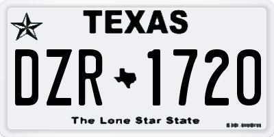 TX license plate DZR1720