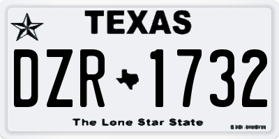 TX license plate DZR1732