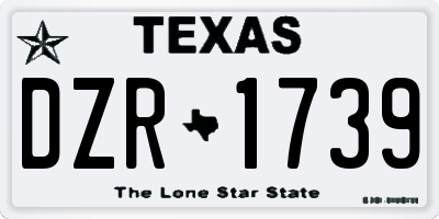 TX license plate DZR1739