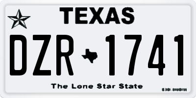 TX license plate DZR1741