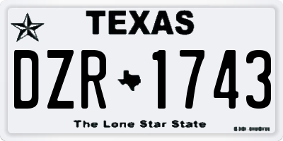 TX license plate DZR1743