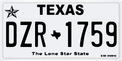 TX license plate DZR1759