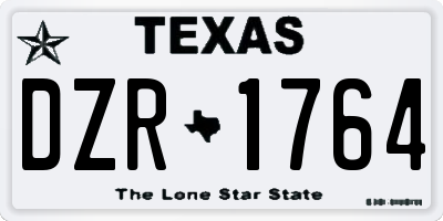TX license plate DZR1764