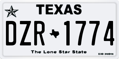 TX license plate DZR1774