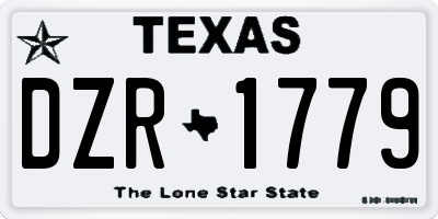 TX license plate DZR1779