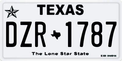 TX license plate DZR1787
