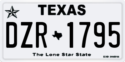 TX license plate DZR1795