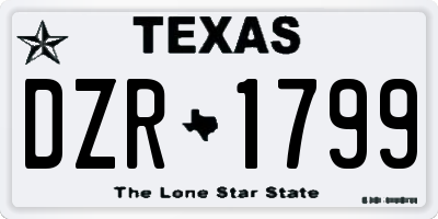 TX license plate DZR1799
