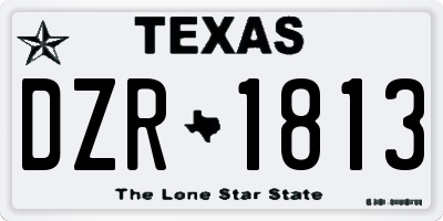 TX license plate DZR1813