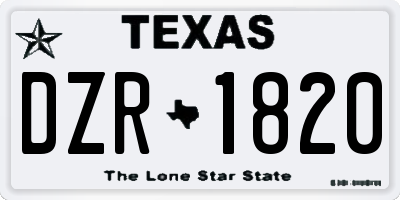 TX license plate DZR1820