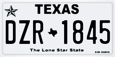 TX license plate DZR1845