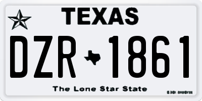 TX license plate DZR1861