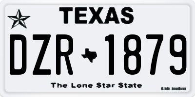 TX license plate DZR1879