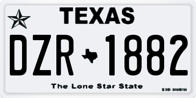 TX license plate DZR1882